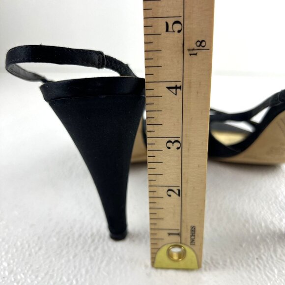 Enzo Angiolini Preppy Black Slingback Formal Sexy Open Toe Stiletto Womens 8M - Picture 4 of 10